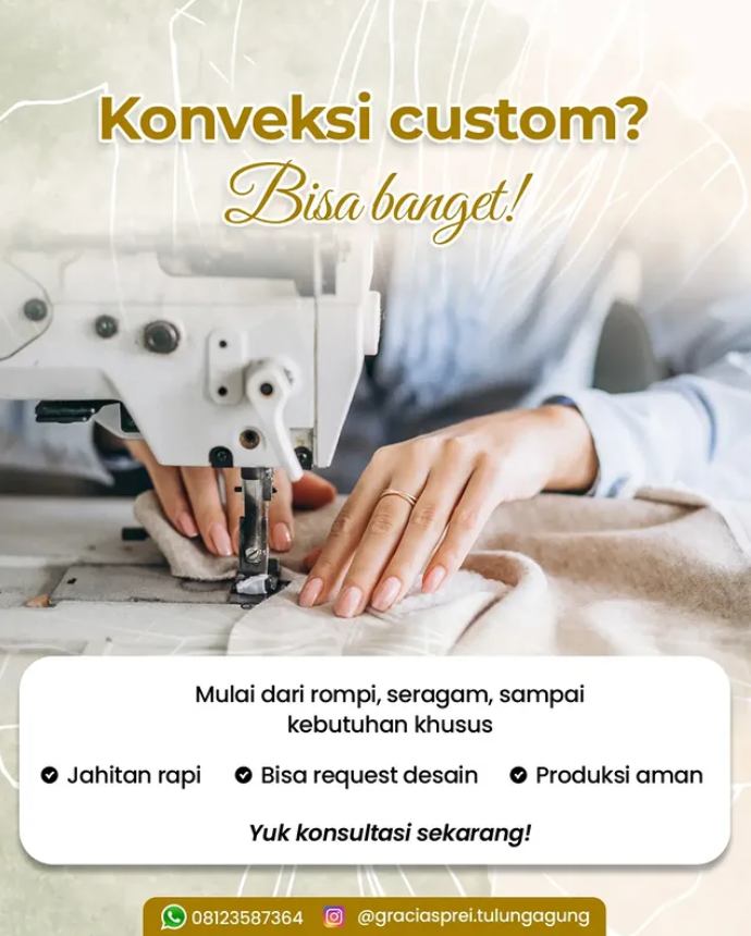 <p>Jahit sendiri puyeng, beli jadi ukurannya ga pa